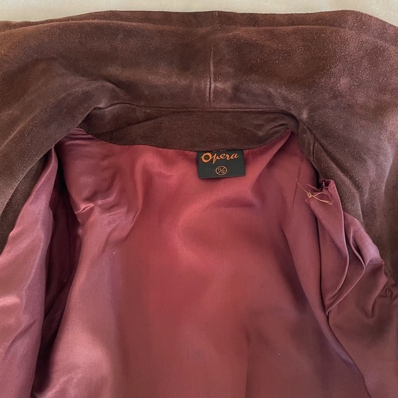 Vintage Suede Belted Jacket Size XS Brown 70s 80s Retro Western Boho - Picture 8 of 9
